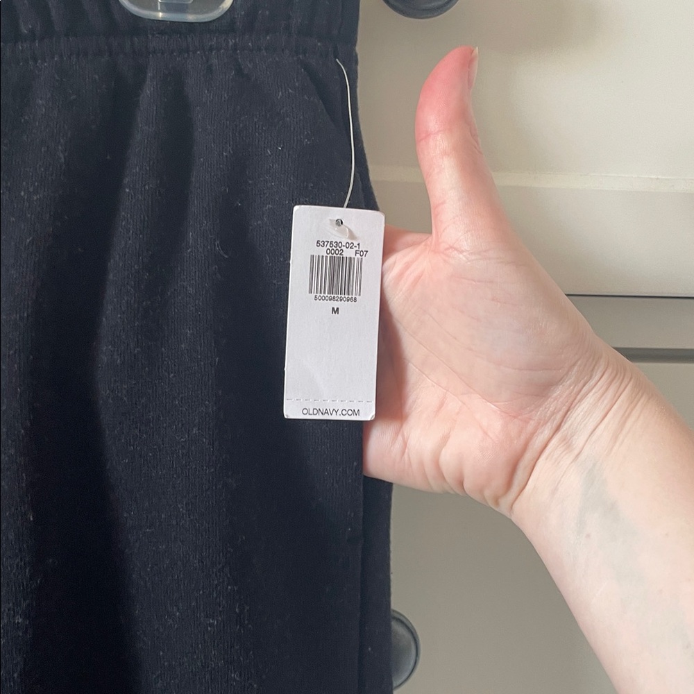 NWT Old Navy Wide Leg Sweatpants Black Jack Lounge Athleisure Comfy Joggers - M - Picture 4 of 12